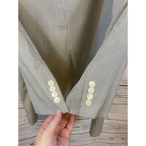 Brooks Brothers Blue and White Pinstriped Jacket 44 S - Picture 4 of 10